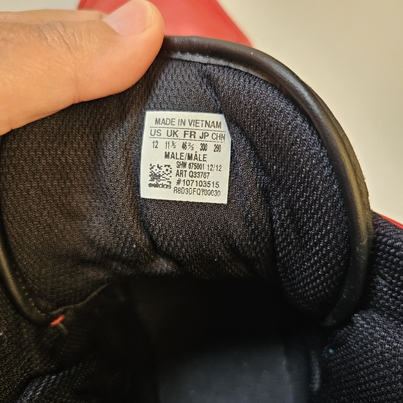 Adidas og red and white leather men high top sneakers shoes size 12 US - Picture 8 of 9